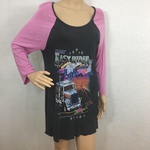 Spell Easy Rider Raglan Distressed Tunic Tee Rare